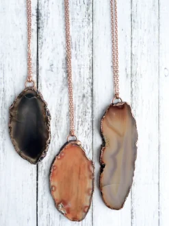 Agate slice necklace | Large agate necklace
