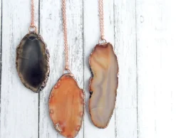 Agate slice necklace | Large agate necklace