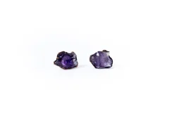 Amethyst crystal earrings | Amethyst post earrings