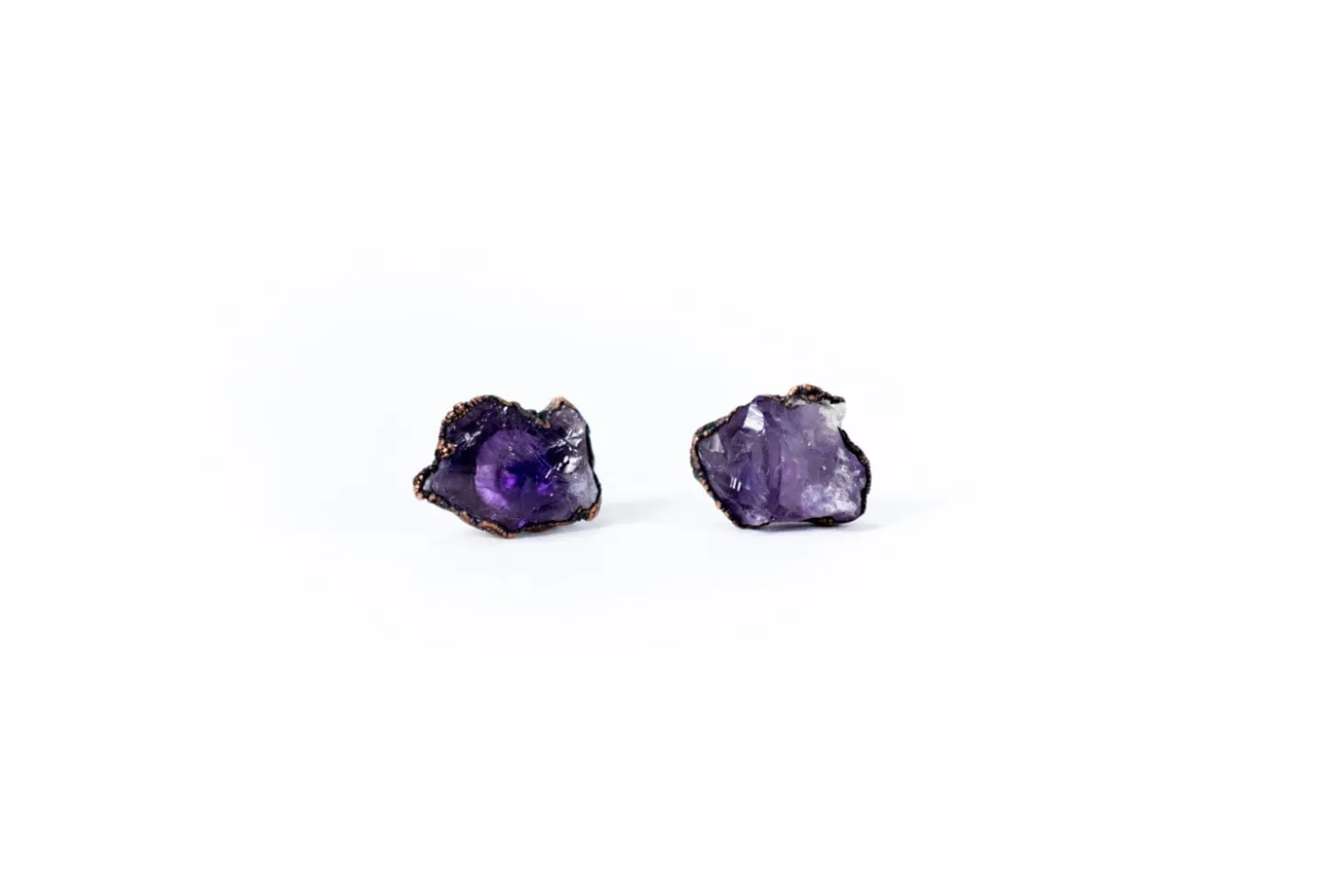 Amethyst crystal earrings | Amethyst post earrings