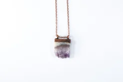 Amethyst crystal necklace | Amethyst slice pendant