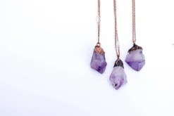 Amethyst crystal necklace | Raw amethyst pendant