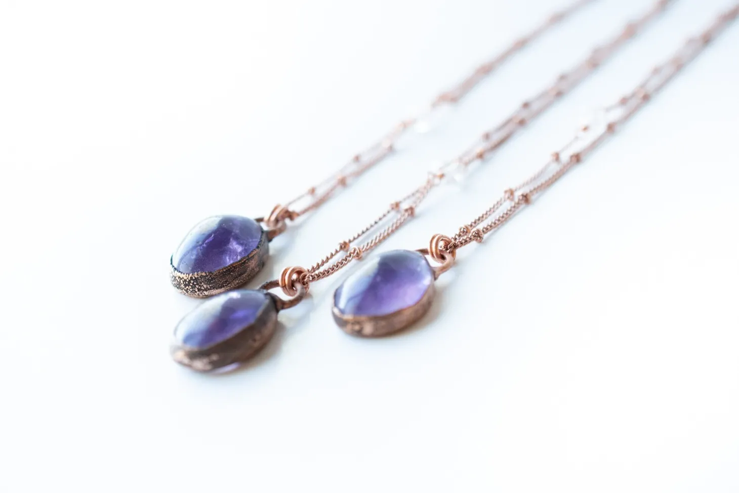 Amethyst teardrop necklace | February Birthstone pendant