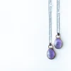 Amethyst teardrop necklace | February Birthstone pendant