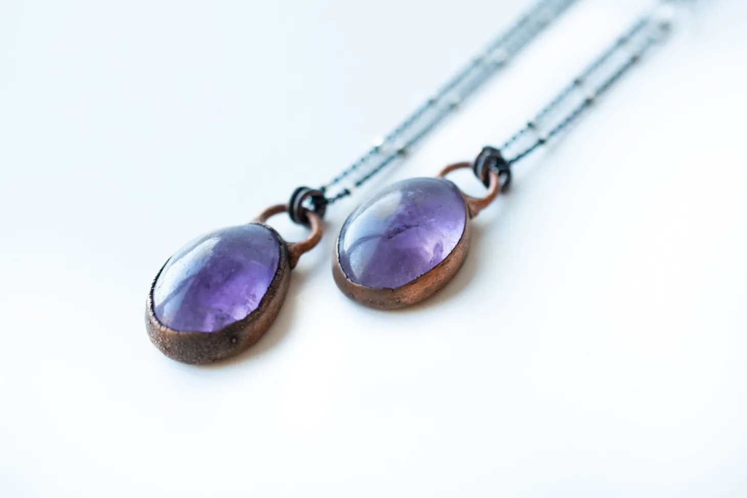 Amethyst teardrop necklace | February Birthstone pendant