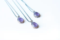 Amethyst teardrop necklace | February Birthstone pendant