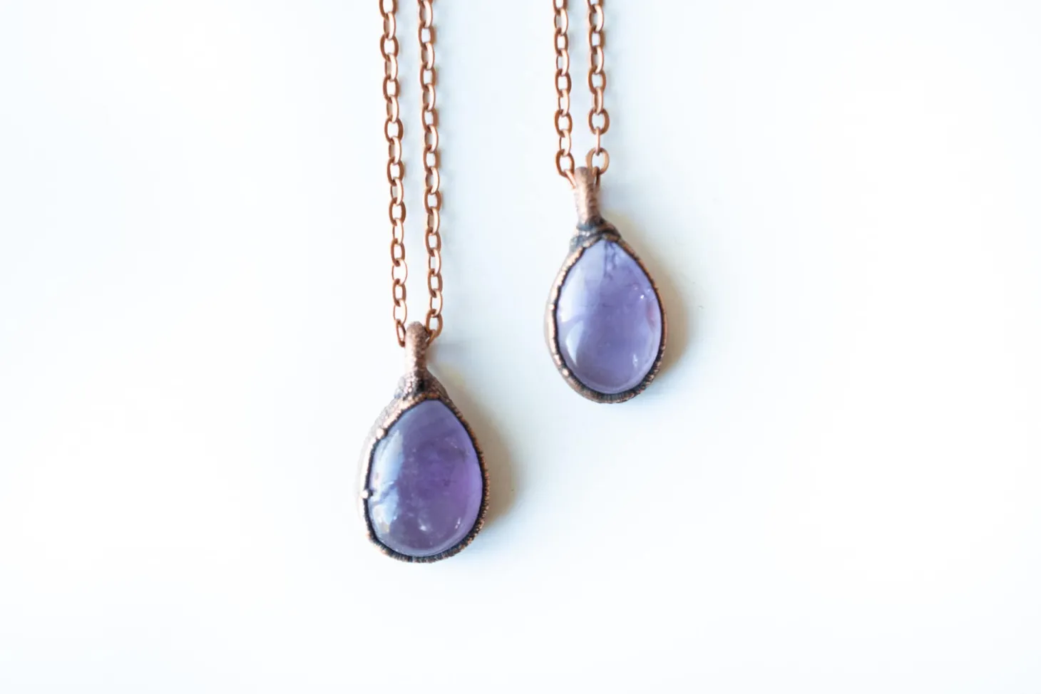 Amethyst teardrop necklace | February Birthstone pendant