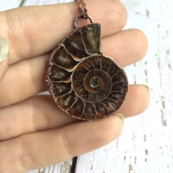 Ammonite fossil necklace | Fossil men's jewelry