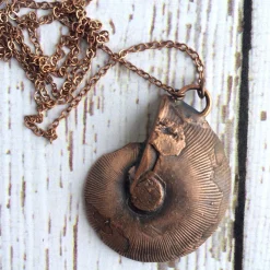 Ammonite fossil necklace | Fossil men's jewelry