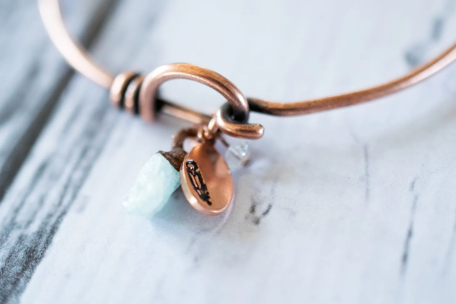 Aquamarine crystal bracelet | Aquamarine crystal bangle