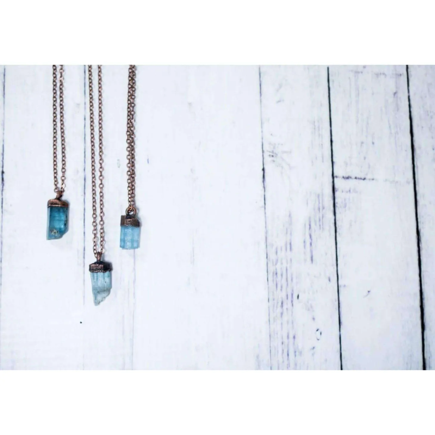Aquamarine crystal necklace | Raw aquamarine jewelry