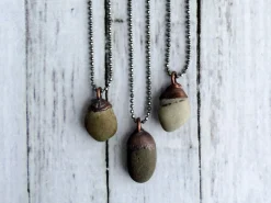 Beach pebble necklace | Stone necklace