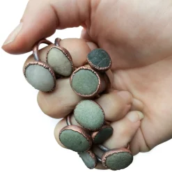 Beach pebble ring | Organic stone stacking ring