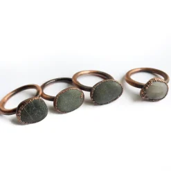 Beach pebble ring | Organic stone stacking ring