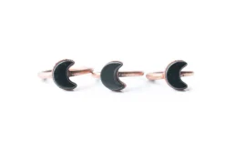 Black obsidian ring | Obsidian moon ring