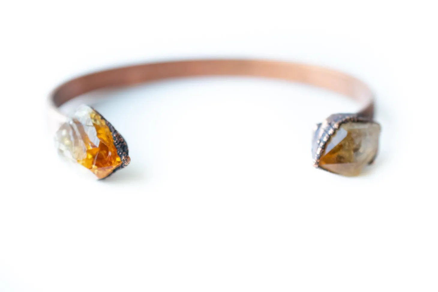 Citrine Crystal Cuff Bracelet | Raw Citrine Bracelet