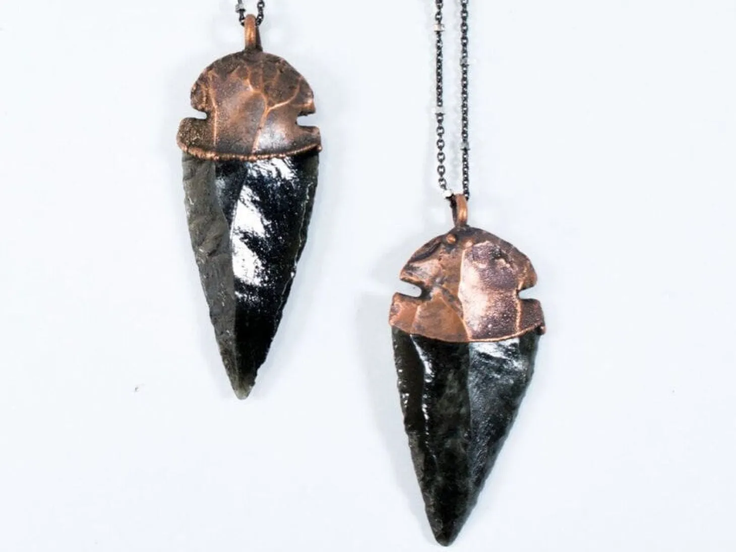 Dragonglass necklace | Obsidian arrowhead necklace