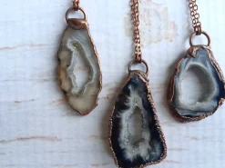 Druzy agate necklace | Geode jewelry