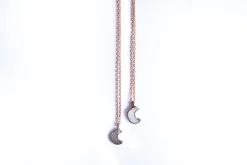 Druzy crystal moon necklace | Electroformed druzy necklace