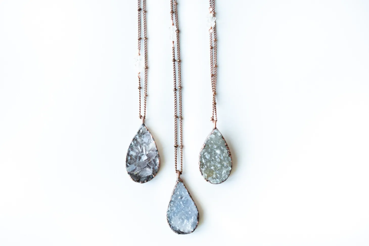 Druzy droplet necklace | Druzy crystal necklace