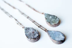 Druzy droplet necklace | Druzy crystal necklace