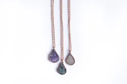 Druzy droplet necklace | Druzy crystal necklace