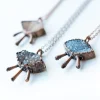 Druzy eye necklace | Natural Marquis druzy pendant