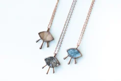 Druzy eye necklace | Natural Marquis druzy pendant