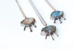 Druzy eye necklace | Natural Marquis druzy pendant