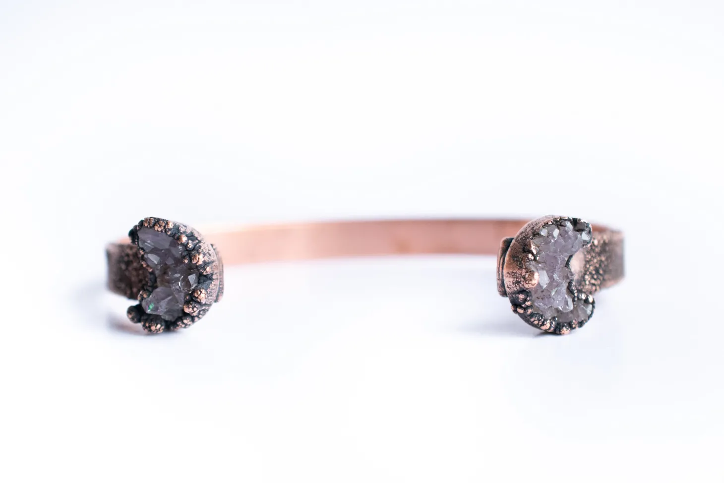 Druzy Moon Crystal Cuff Bracelet | Natural druzy Cuff