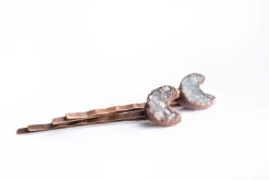 Druzy moon hair pin | Moon hair pin