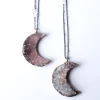 Druzy Moon Necklace | Crescent Moon Necklace