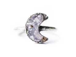 Druzy Moon Ring | Crystal Moon Ring