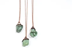 Emerald crystal necklace | Raw emerald necklace