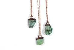 Emerald crystal necklace | Raw emerald necklace