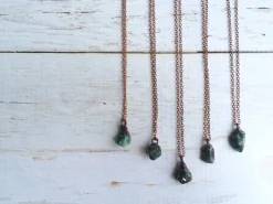 Emerald crystal necklace | Raw emerald necklace