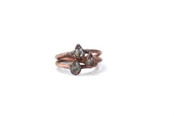 Faceted aquamarine ring | Teardrop stone stacking ring