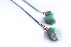 Genuine emerald crystal necklace | Real emerald necklace