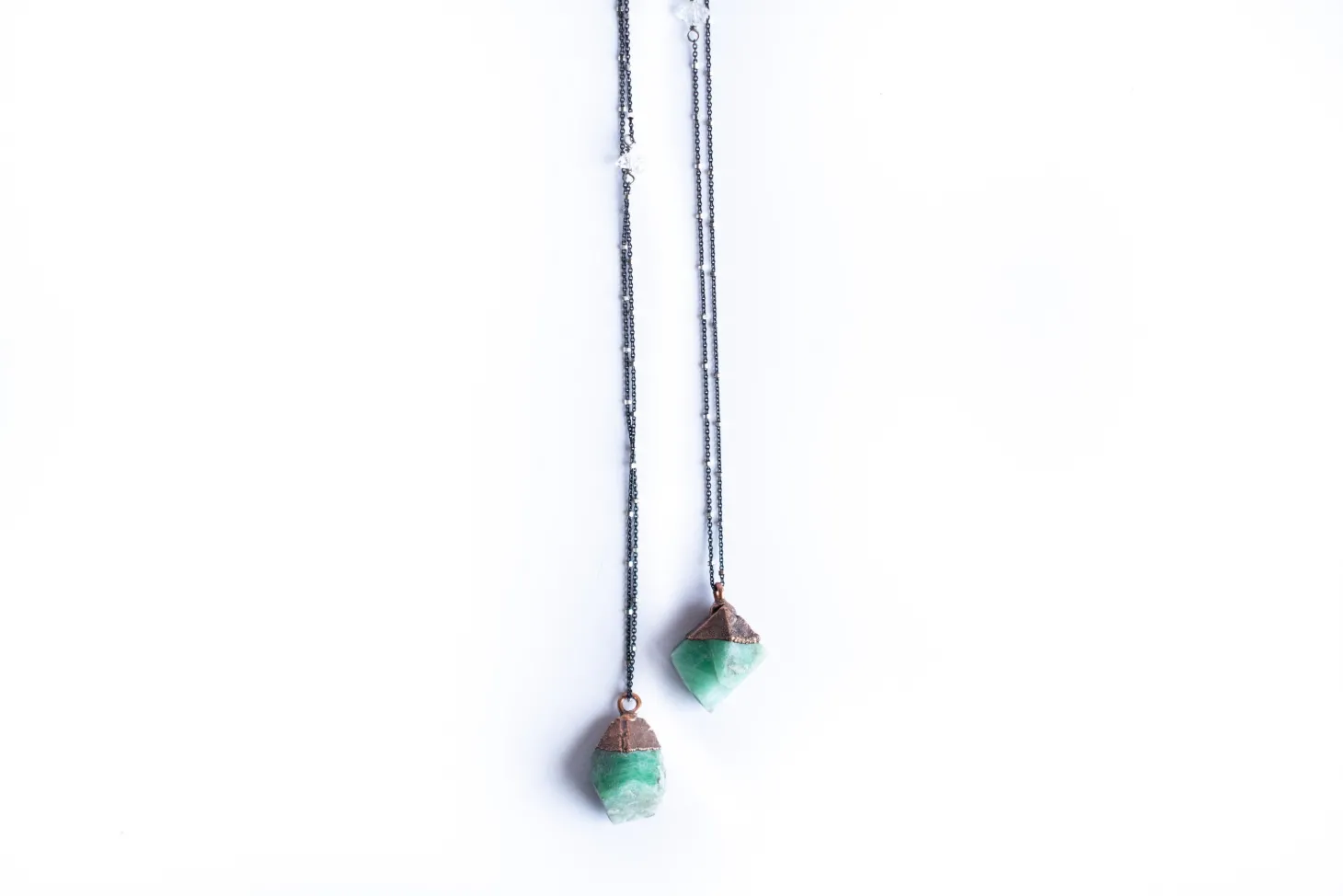 Genuine emerald crystal necklace | Real emerald necklace