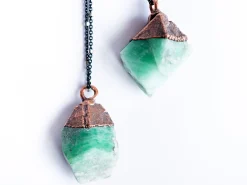 Genuine emerald crystal necklace | Real emerald necklace