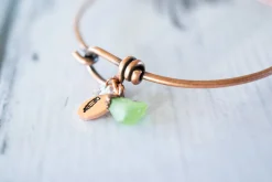 Green Peridot bracelet| Rough Peridot Bangle