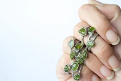 Green Peridot ring | Raw peridot ring