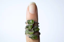 Green Peridot ring | Raw peridot ring