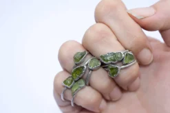 Green Peridot ring | Raw peridot ring