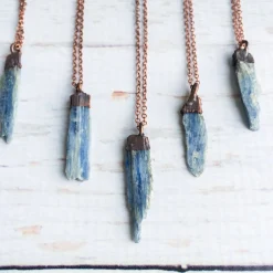 Kyanite crystal necklace | Raw kyanite jewelry
