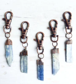 Kyanite keychain | Raw crystal keychain