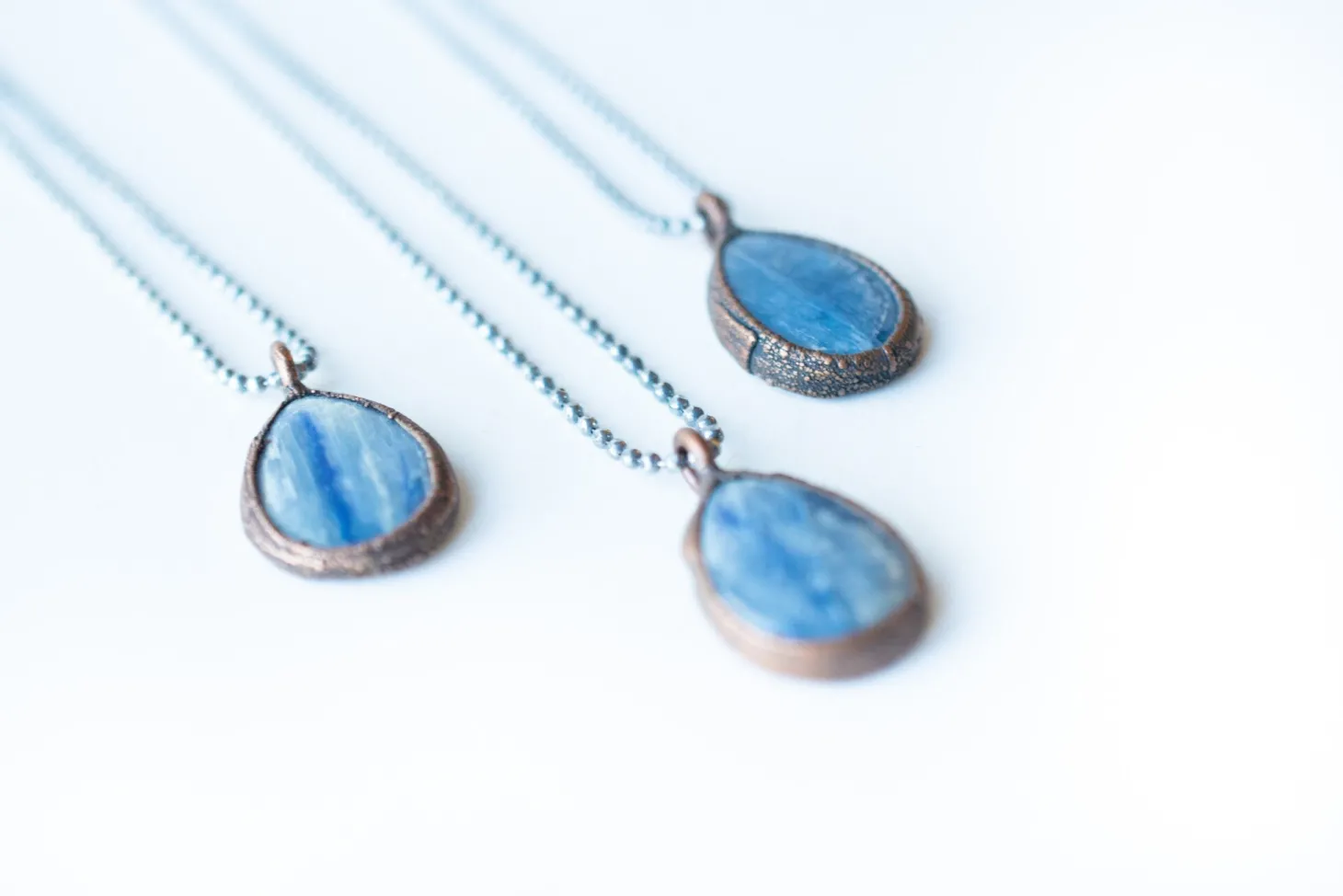 Kyanite teardrop necklace | Raw kyanite jewelry