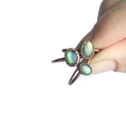 Labradorite engagement ring | Gemstone stacking ring
