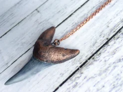 Large shark's tooth pendant | Electroformed copper shark tooth pendant