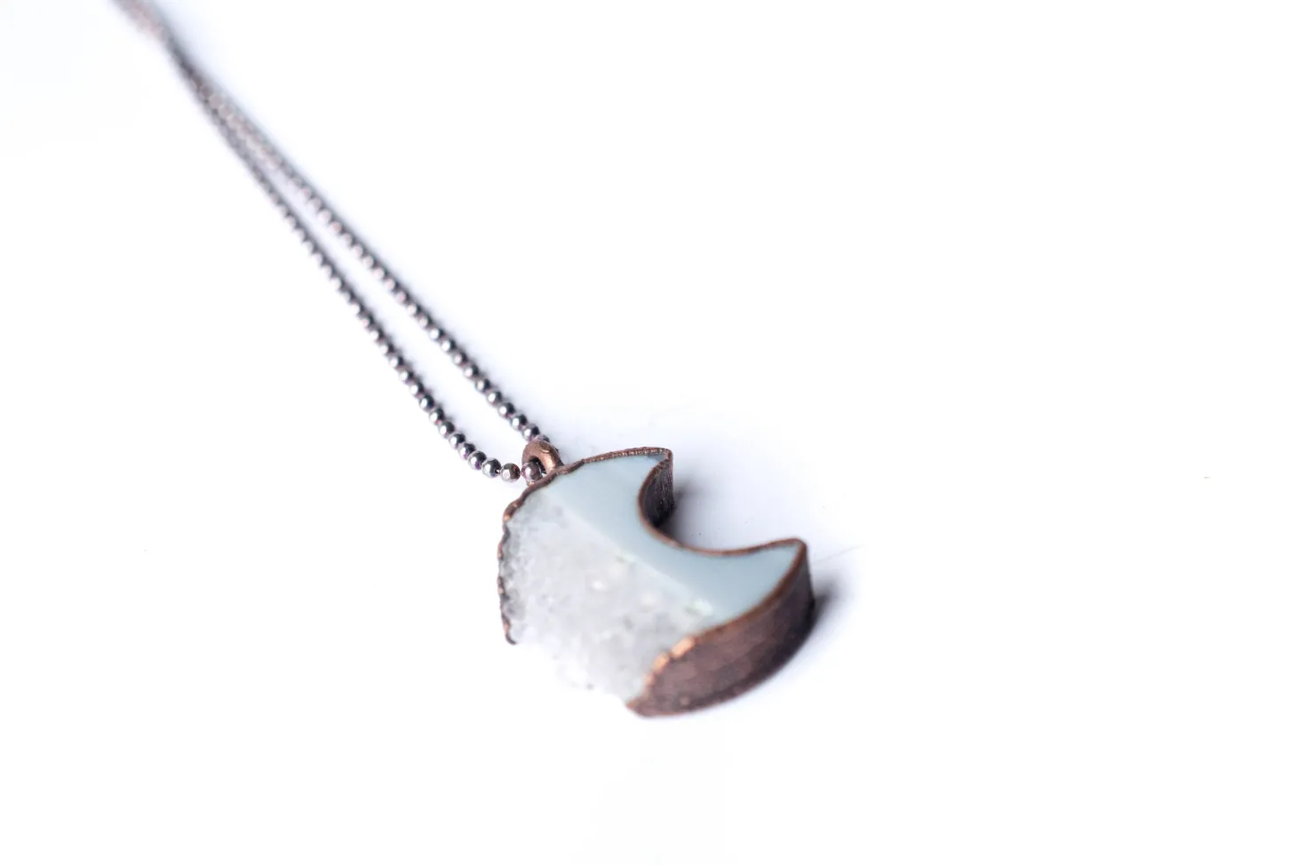 Moon Necklace | Druzy crystal necklace